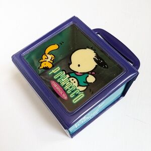 Vintage Pochacco Dog Puppy Sanrio Purple Plastic Vinyl Snap Trinket Box